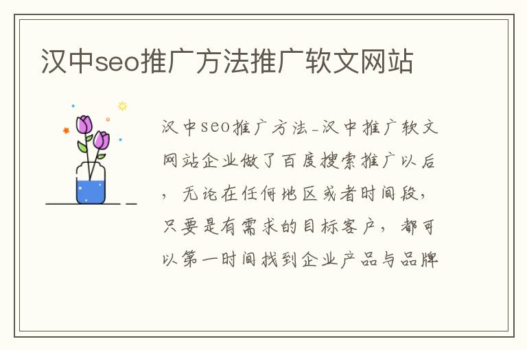 汉中seo推广方法推广软文网站